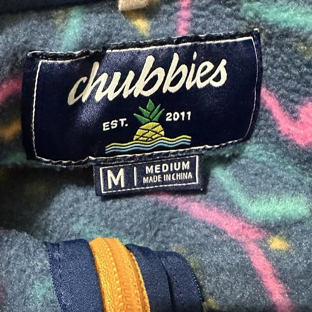 Chubbies Fleece Pullover Jacket Adult Medium 1/4 Zip Pullover‎ Fast Shipping